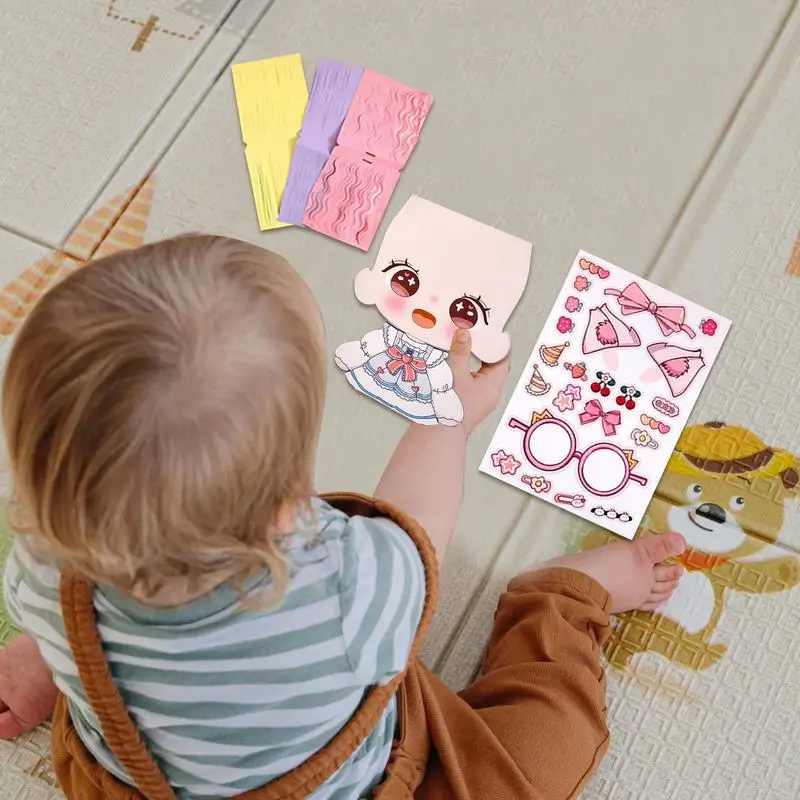 Kinder ruhiges Spielzeug frühes Lernen ruhiges Spielzeug puppen haar verkleiden Spielzeug sicheres Reises pielzeug kreatives Papiers ch neides pielzeug für Kinder