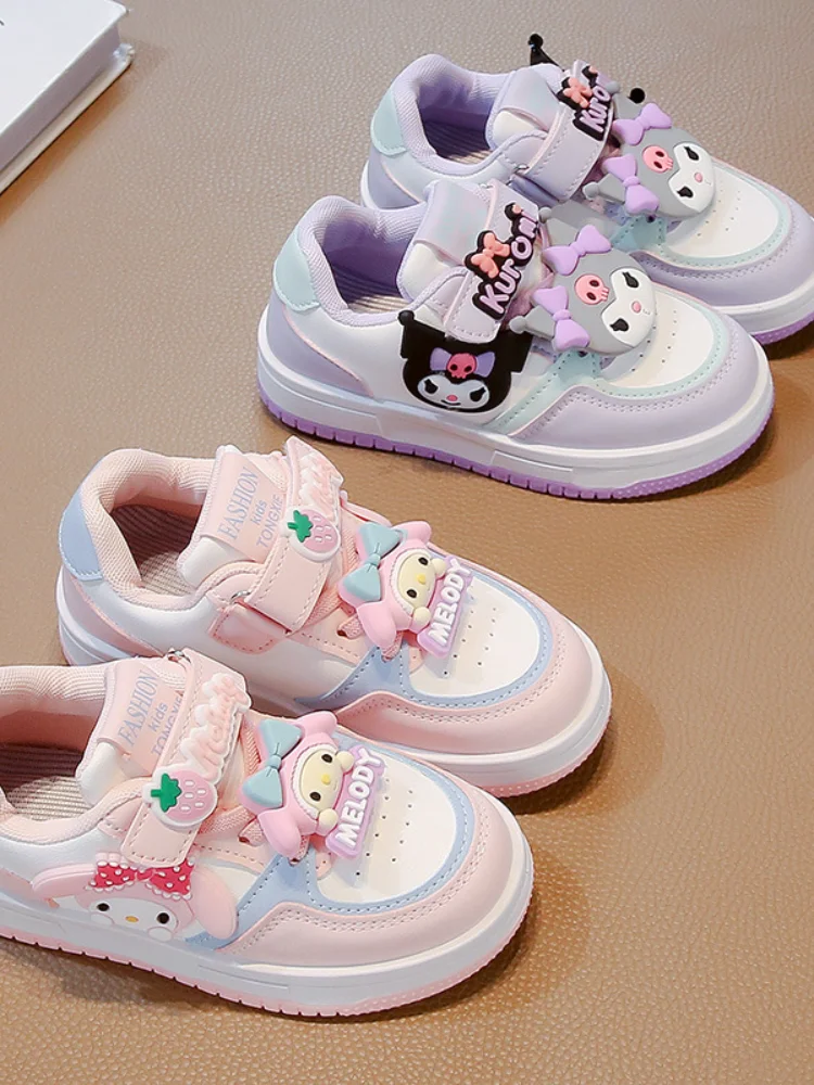 

Sanrio Girl Kuromi Kawaii, модные кроссовки, студенческие весенне-осенние сезоны, детская нескользящая повседневная обувь с героями мультфильмов в стиле аниме, новый стиль