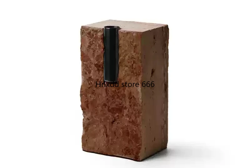 Natural red travertine flower arrangement decorative ornament