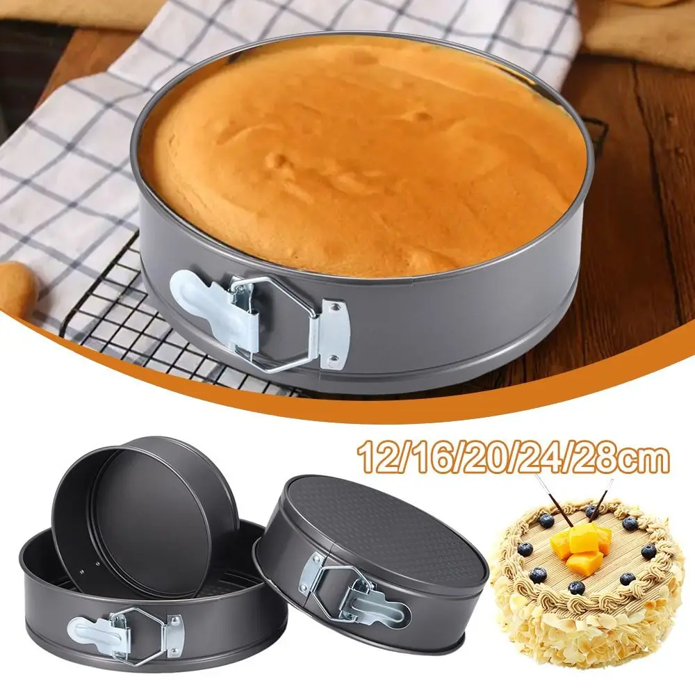 1Pcs Carbon Steel Baking Mould Leakproof Non Stick Cake Baking Pan 12/16/20/24/28cm with Removable Bottom Cake Mould