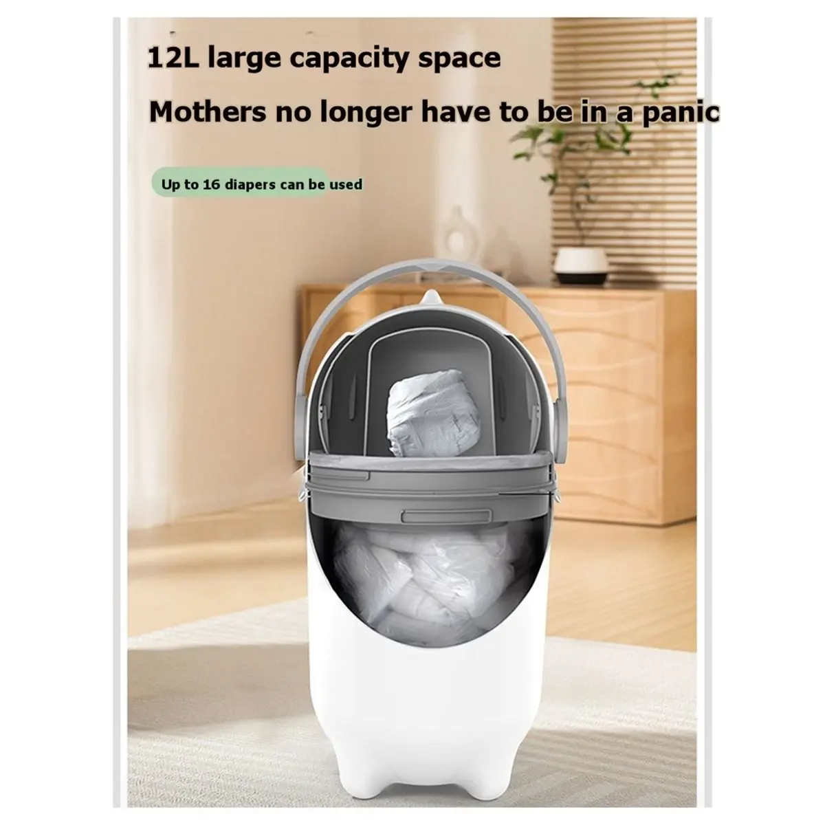 giftnew Diaper Pail with Airtight Lid 12L Odor Control