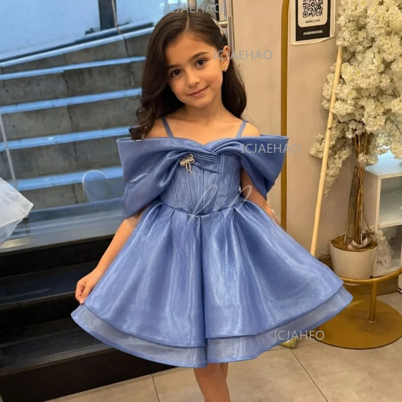 2026 Children Girls Formal Princess Tutu Dress Kids Strapless Off Shoulder Model Performance Birthday Party Banquet Costume