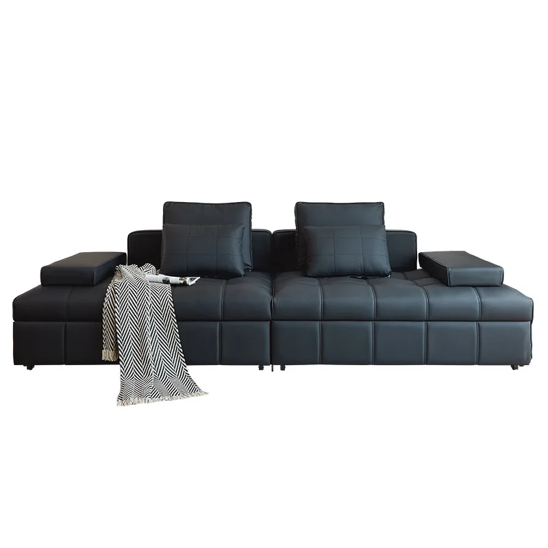 معالجة سرير أريكة لورانس الإيطالي الجديد المخصص، أريكة جلدية متكاملة متعددة الوظائف لغرفة المعيشة مزدوجة الأغراض #5