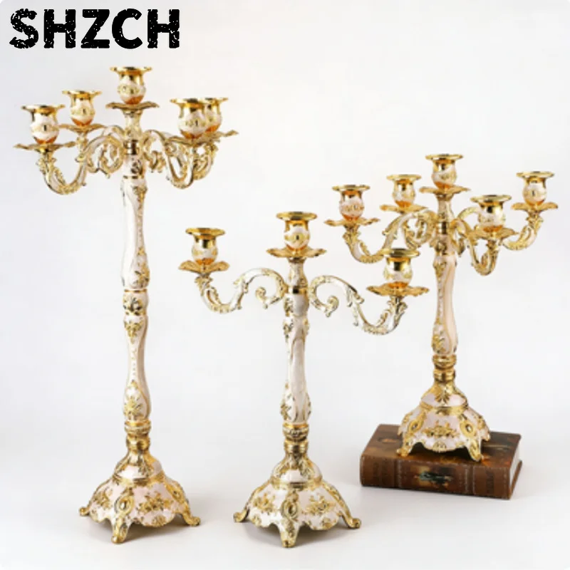 3/5-head European Retro Candlestick Wedding Hotel Western Restaurant Candlelight Dinner Exquisite Decoration