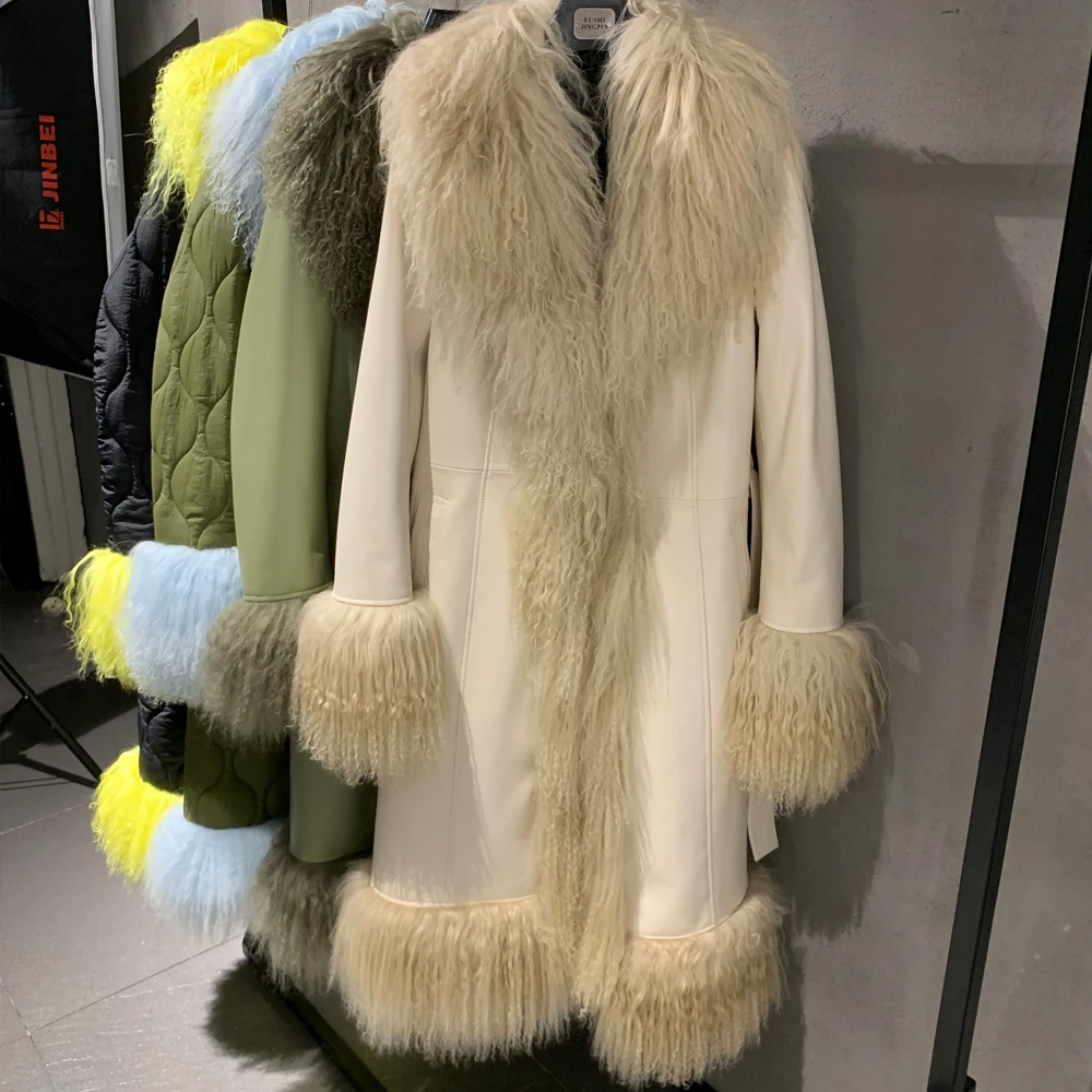 Sheep Fur Coat Long Women Autumn Genuine Sheepskin Coat Long with