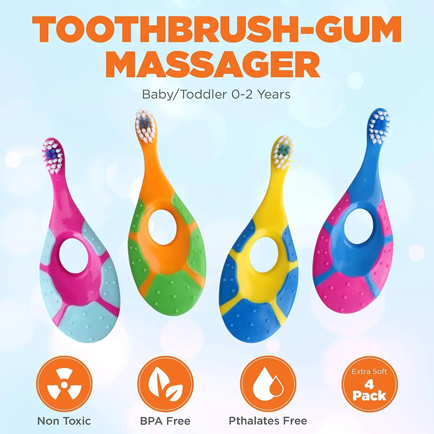 2PCS Soft Bristles Kids Toothbrush BPA-Free Toddler Training Toothbrush for Children's Deciduous Teeth Dental Care