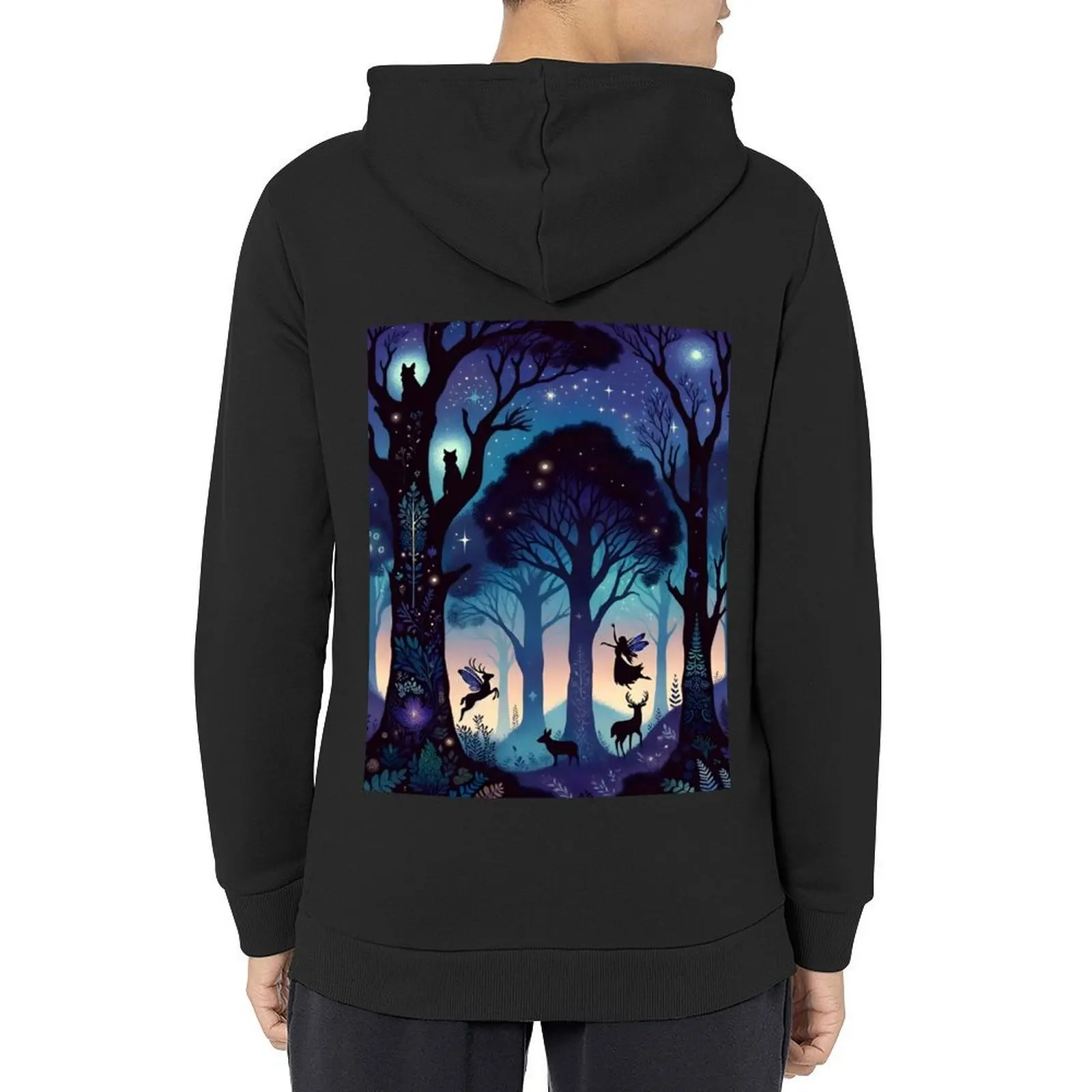 

Enchanted Twilight Forest - Mystical Wilderness Fabric Design Hoodie men's sweat-shirt hoodie streetwear