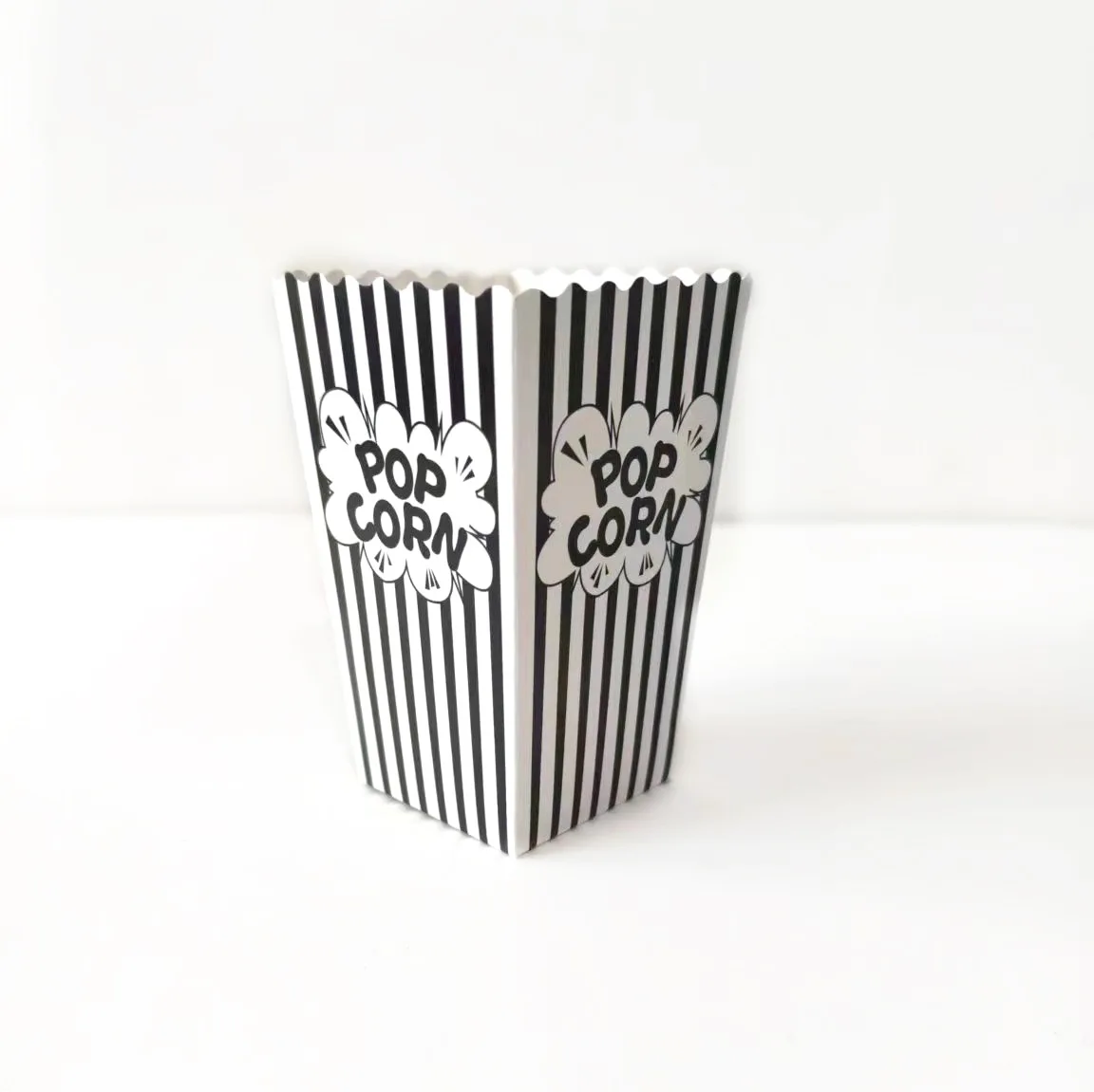 12/36/60 قطعة صغيرة أحمر أبيض وأسود أبيض مخطط أكياس الفشار صناديق الفشار صناديق الفشار لمستلزمات حفلات الكرنفال