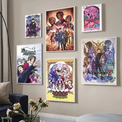 Ace Attorney Anime Self-adhesive Art Poster Fancy Wall Sticker for Living Room Bar Decoration Vintage Decorative Painting