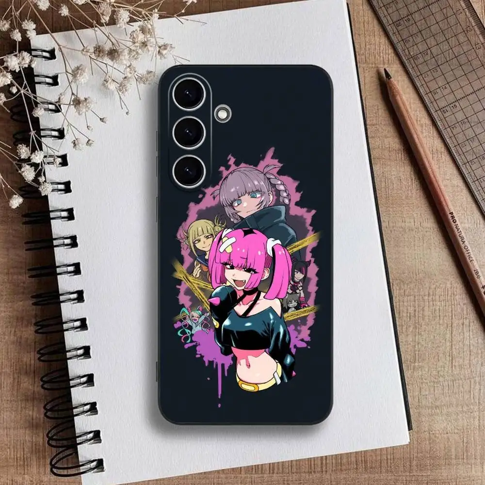 Gang of Stupid Girls 電話ケース Samsung Galaxy A73、A72、A71、A70、A53、A52、A51用、ソフトブラックシェル