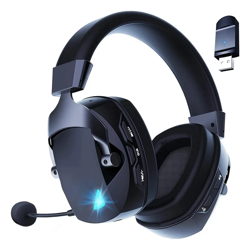 Wireless Gaming Headset With Mic 2.4G Bluetooth Headphone USB 3.5Mm Wired 3 Modes For PC,Laptop,PS4, PS5, Mac