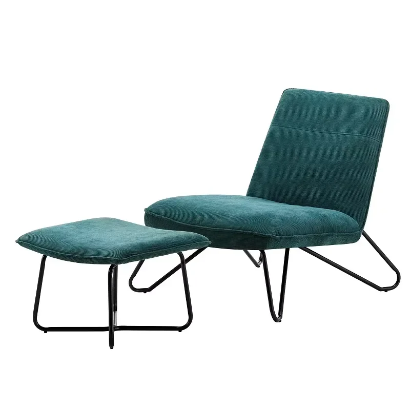 for New Arrival Armless Accent Chair 5 Positions Slipper Adjustable Backrest Chair With Ottoman