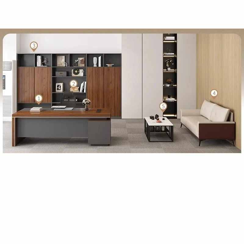 High End Executive Desk Simple Modern Manager Desk Supervisor Chair Set Office President Desk Large Table