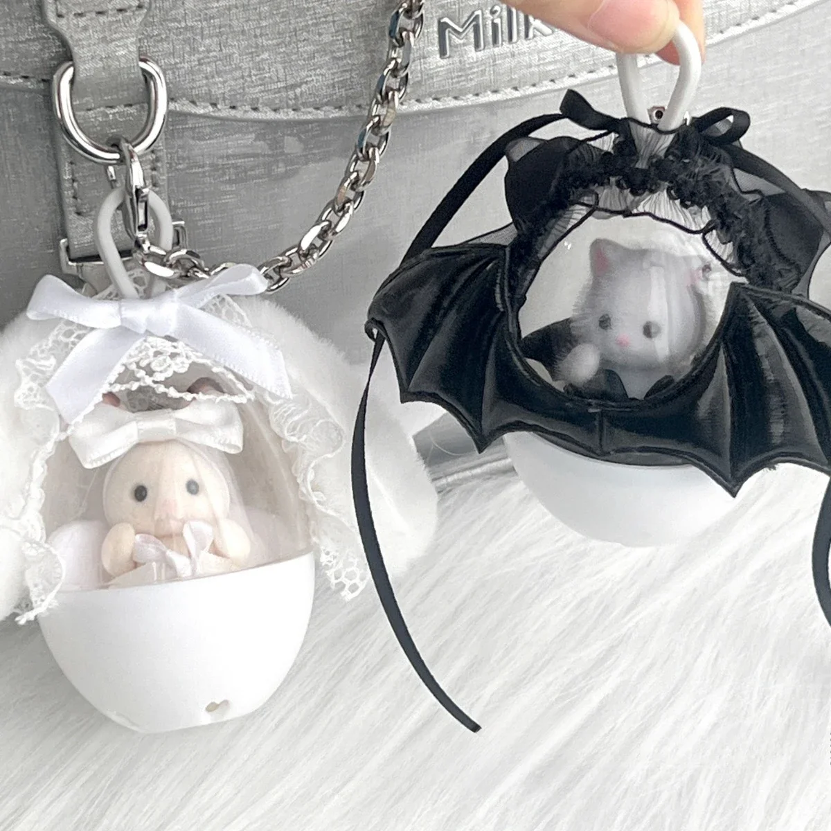 New High Beauty Senbei Baby Clothes Angel Devil Set Bow Hair Cartoon Cute Doll Accessories Mini clothing set (No dolls)