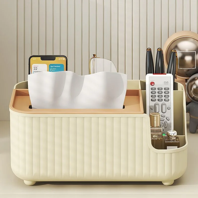 1PCS Multifunctional Tissue Storage Box Desktop Storage Box, Tissue Box, Drawer, Paper Box, Multifunctional Remote Control