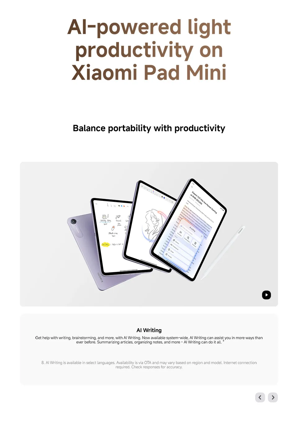 Global Version Xiaomi Pad Mini 8.8' 3K Ultra-clear Display 8GB/12GB RAM 7500mAh Battery 67W HyperCharge MediaTek Dimensity 9400+