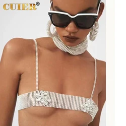 CUIER Fashion three-dimensional Hoop Earrings Women Long Necklace Sexy Bra Tops Breast wrapping Jewelry Set for Girls Evening