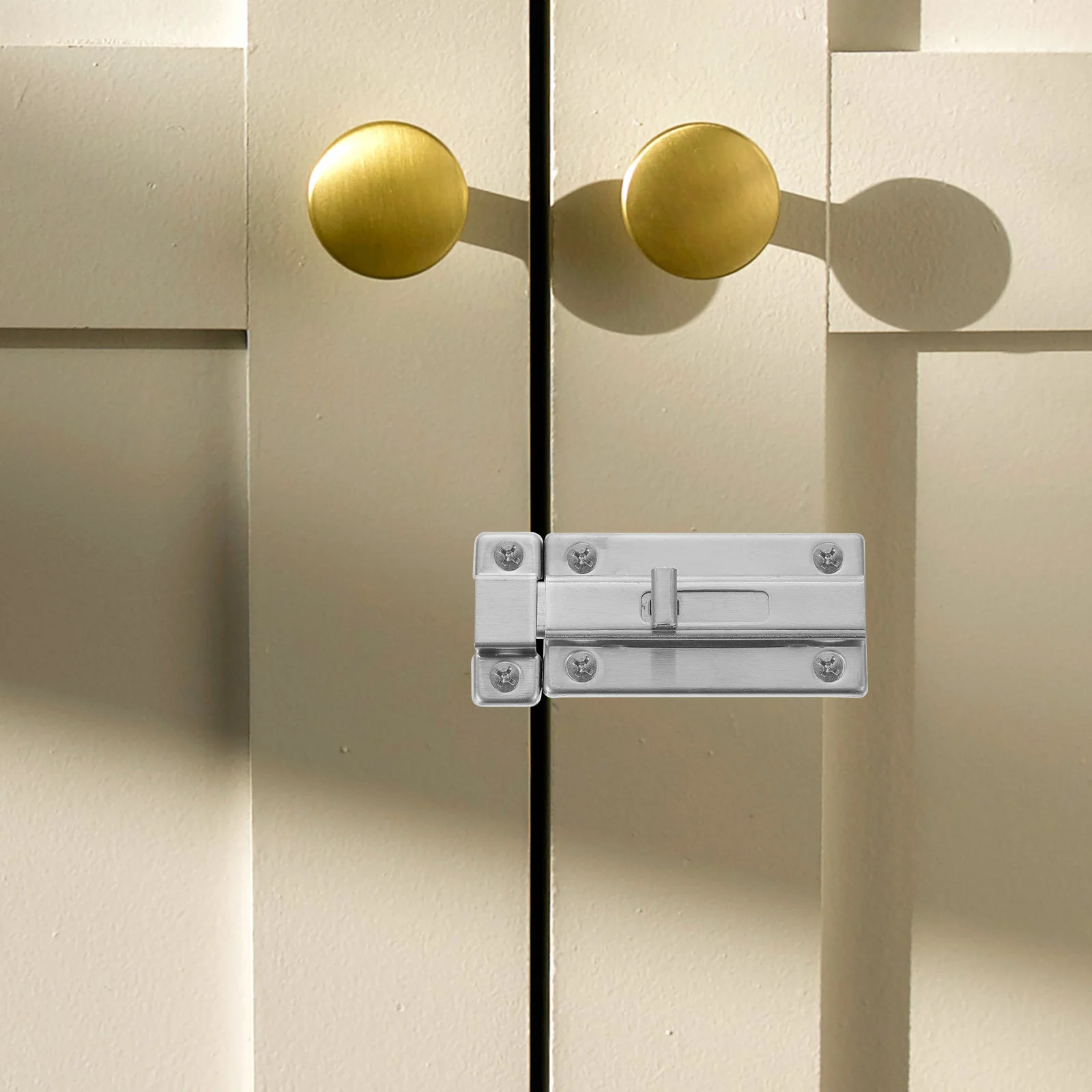 

2Sets Smooth Surface Stainless Door Latches Easy Use Security for Hall Kitchen Bedroom Door Latch Stainless Latches