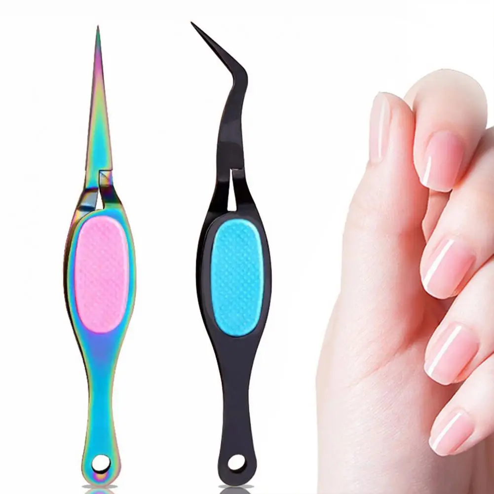 Reverse Tweezers Hard Nail Tweezer Stylish Convenient Manicure Tool Beauty Tool Long Lifespan Nail Fixing Clip Tweezer