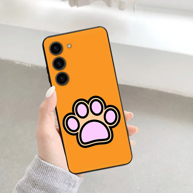 Cases For Samsung S24 Galaxy S21 FE S22 S23 Ultra 5G S20 Plus S10 Lite Cute Dog Paw Print Luxury Soft Phone Case Cover