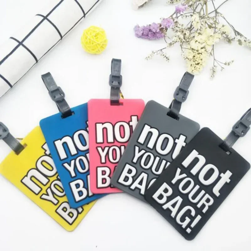 PVC Luggage Tag Letters Name Address ID Holder Tag Handbag Suitcase Cartoon Portable Travel Label Baggage Boarding Tag