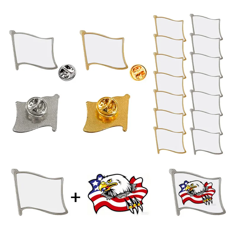 BC Custom Personalized Logo/name/photo flag shape Lapel Pins  Badges DIY Brand Brooches Custom Name Plates Wholesale