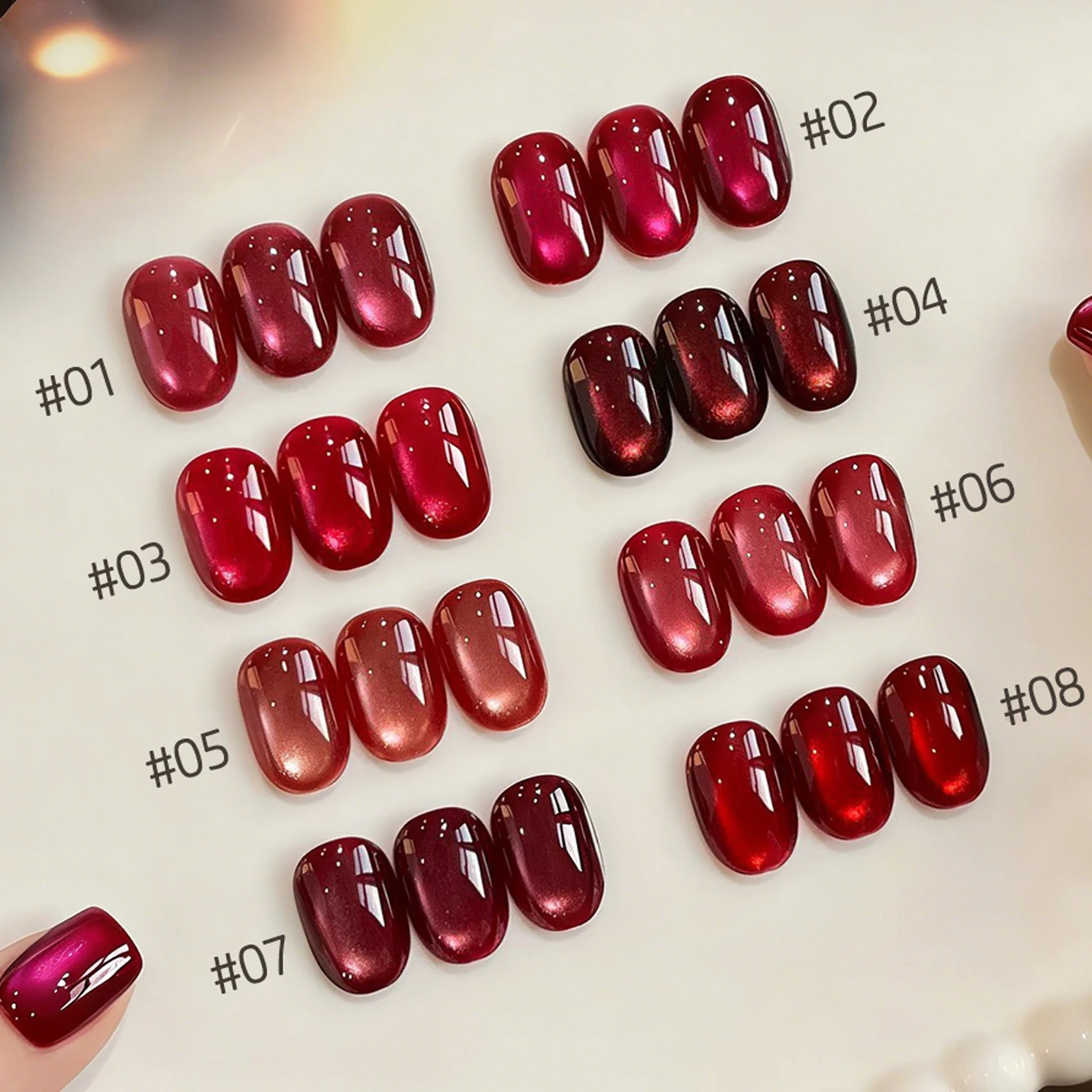 Nail Art Red Wine Cat Eye - 10 ml Şanslı Kırmızı Kedi Gözü