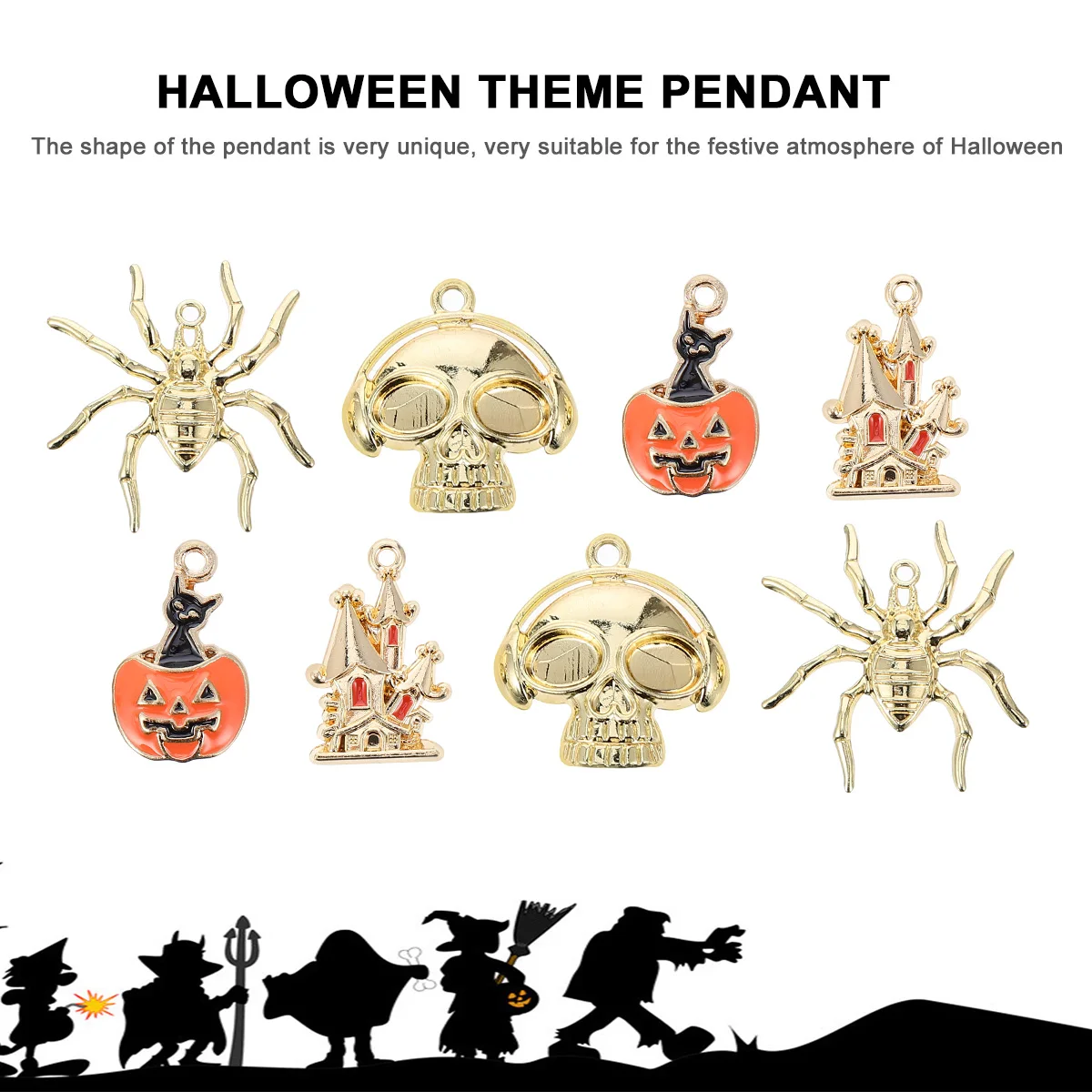 

20 Pcs Halloween Earrings Pendant Pendants Metal Creative Necklace Hangings Alloy DIY Fashion