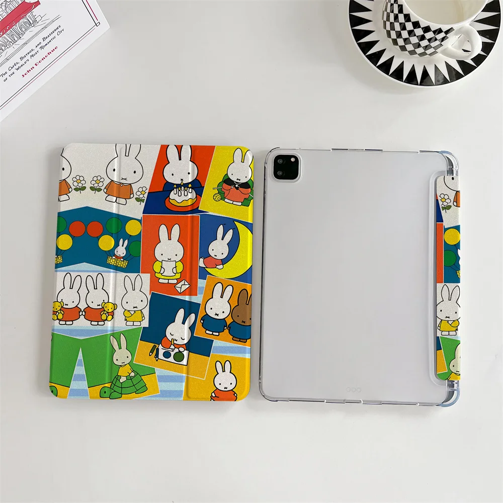 حافظة حماية iPad اللطيفة على شكل أرنب مناسبة لجهاز Apple iPad Pro 2024 11 بوصة، 2025 Air 5/4 10.9 بوصة، iPad 10 9.7 بوصة #4