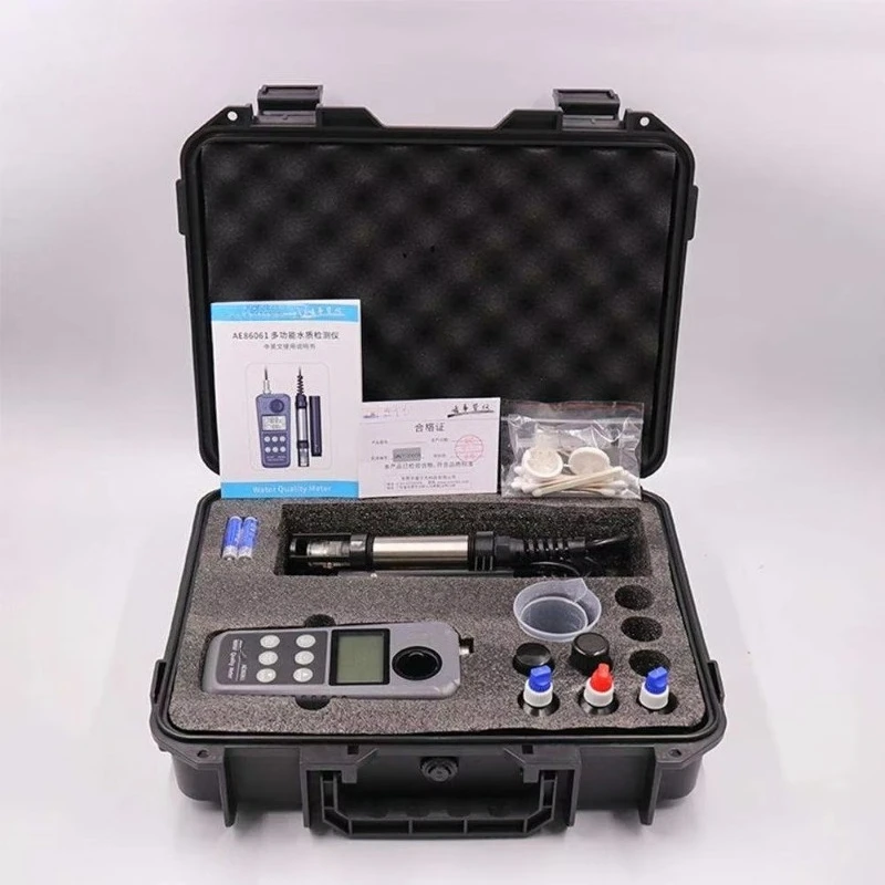

AE86061 Water Quality Tester Meter PH Dissolved Oxygen Nitrite Nitrogen Detector Temperature PH Meter for Aquatic Environment