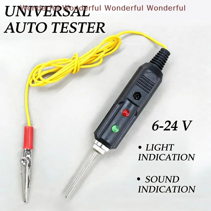 

LED Car Voltage Test Probe High Sensitivity with Buzzer Multifunctional Automotive Voltage Tester DC6-24V Dual-color