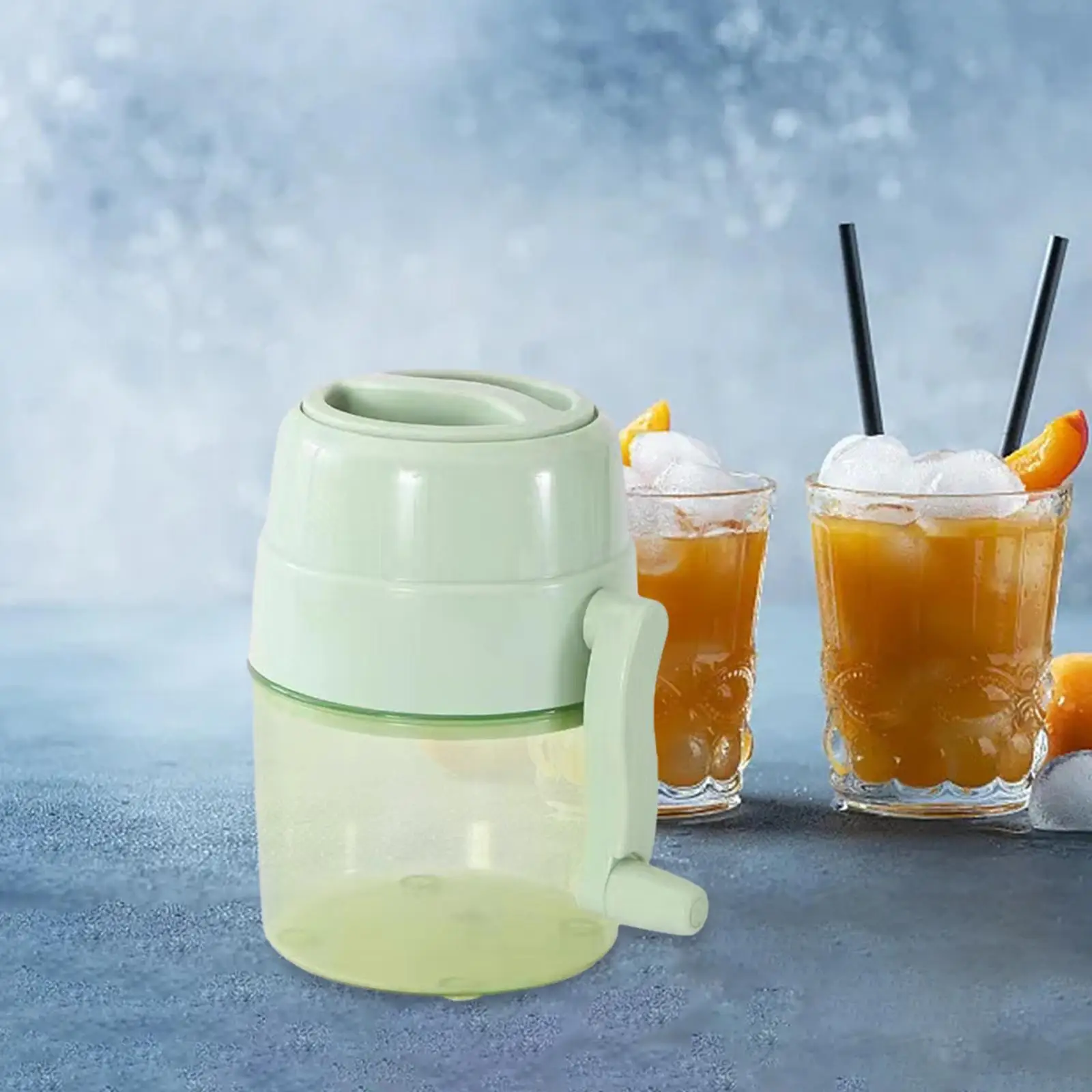 เครื่องบดน้ำแข็งแบบมือหมุนขนาดเล็กเครื่องทำกรวยน้ำแข็งบดน้ำแข็งเครื่องใช้ในครัวไสน้ำหนักเบาสำหรับใช้ในบ้านบาร์ห้องครัว