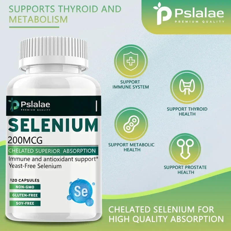 Selenium 200 Mcg – Yeast-Free Chelated Amino Acid Complex – An Essential Trace Mineral with Superior Absorption