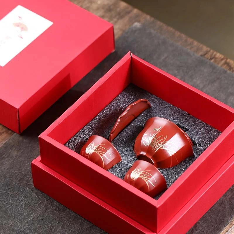 

raw ore, purple sand cover cup, gift set, separation and filtration, with liner, office cup four-piece set.