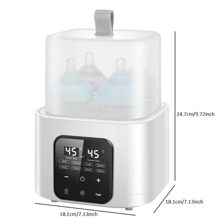 4-Bottle Multifuntion Breast Milk Warmer Newborn Baby Universal Bottle Warmer Sterilizer Accurate Temperature Control