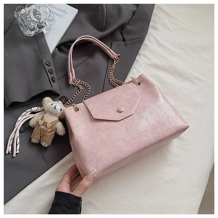 2025 New! Premium Large Capacity Tote Bag, Chain Strap, Shoulder/Crossbody, Versatile for Work & Daily