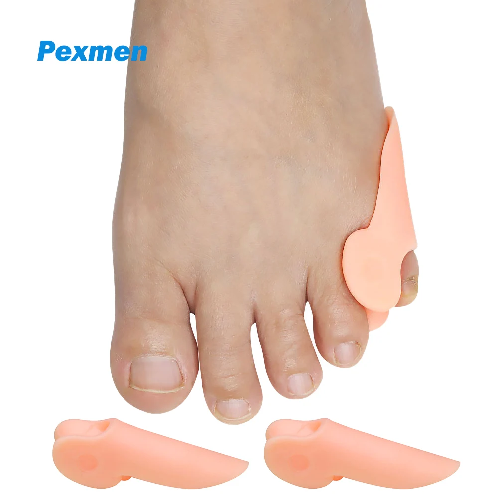 Pexmen 2/4 Stück Bunion Cushion Protector Bunion Corrector Pads mit Separator für Pinky Toe Gel Shield zur Linderung von Fußschmerzen