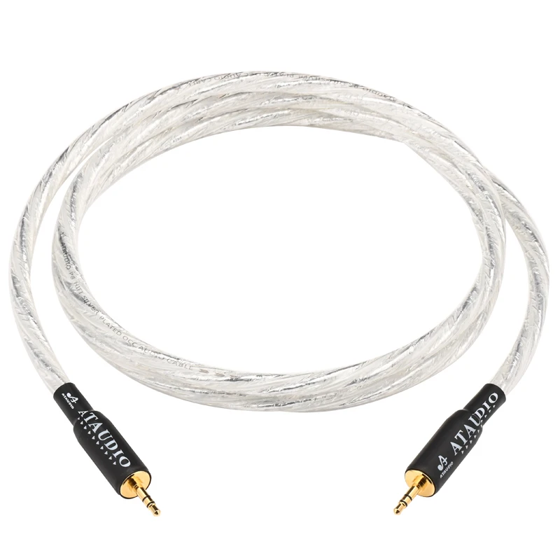 Ataudio hifi 3,5 aux kabel 6n occ versilberter Kern Dual Shield Stereo 3,5mm Telefon verstärker Audio Stecker zu Stecker Adapter kabel 3