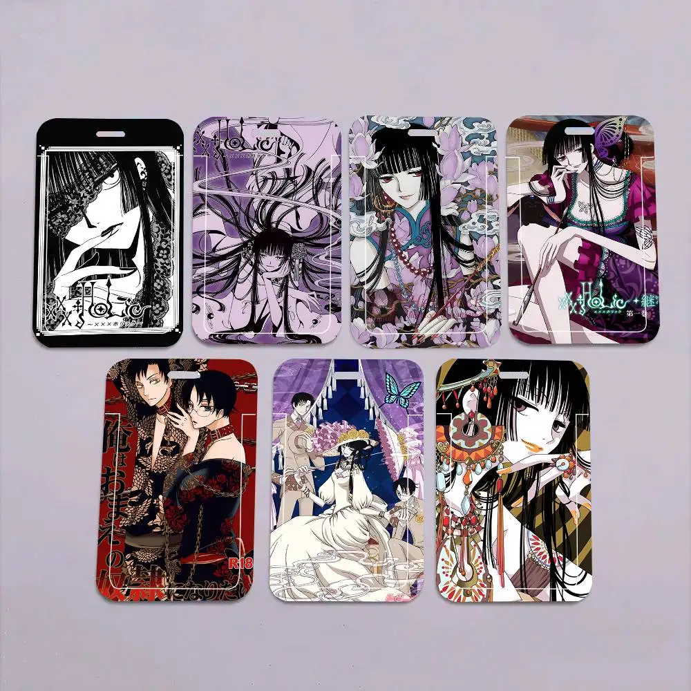 1 unidad Funda protectora para tarjetas de identificación, escolares, de acceso, de autobús y de comedor, con diseño de anime XXXHOLiC y fácil inserción