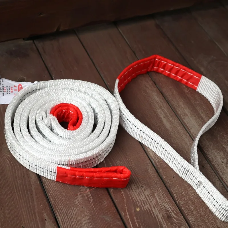 1/2M Crane Webbing Sling Industrial Lifting Strap Wear-Resistant Polypropylene Trailer Lifting Rope Enclosed Four-layer Braid