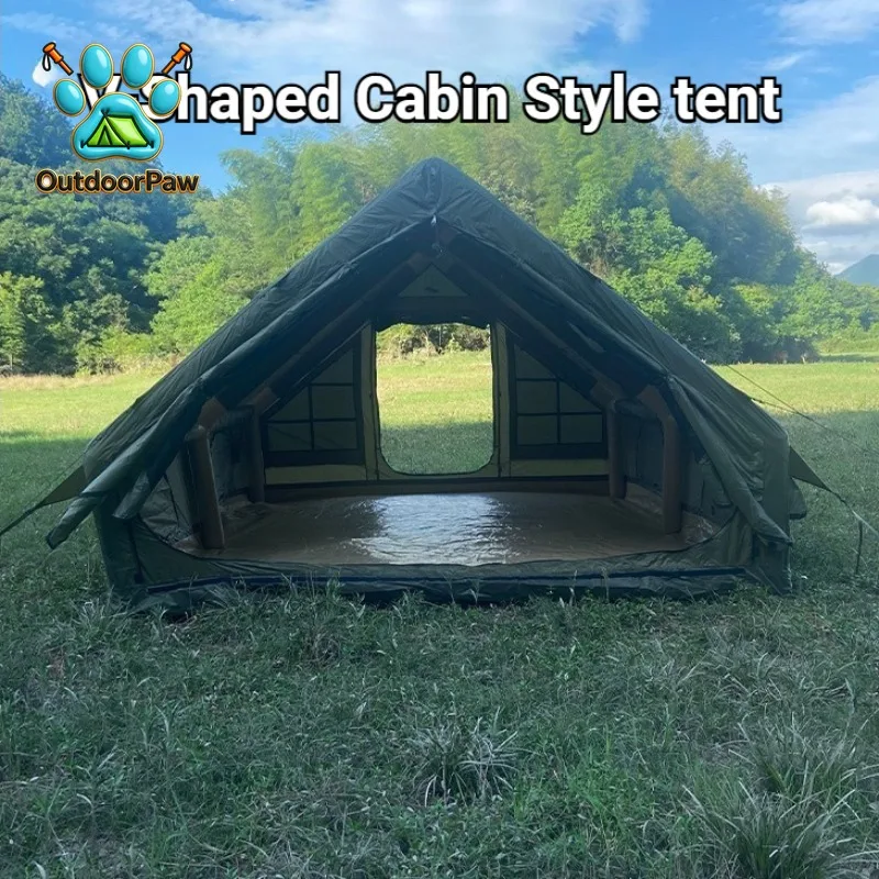 Camping tent outdoor thickened rainproof overnight inflatable tent shading windproof camping supplies