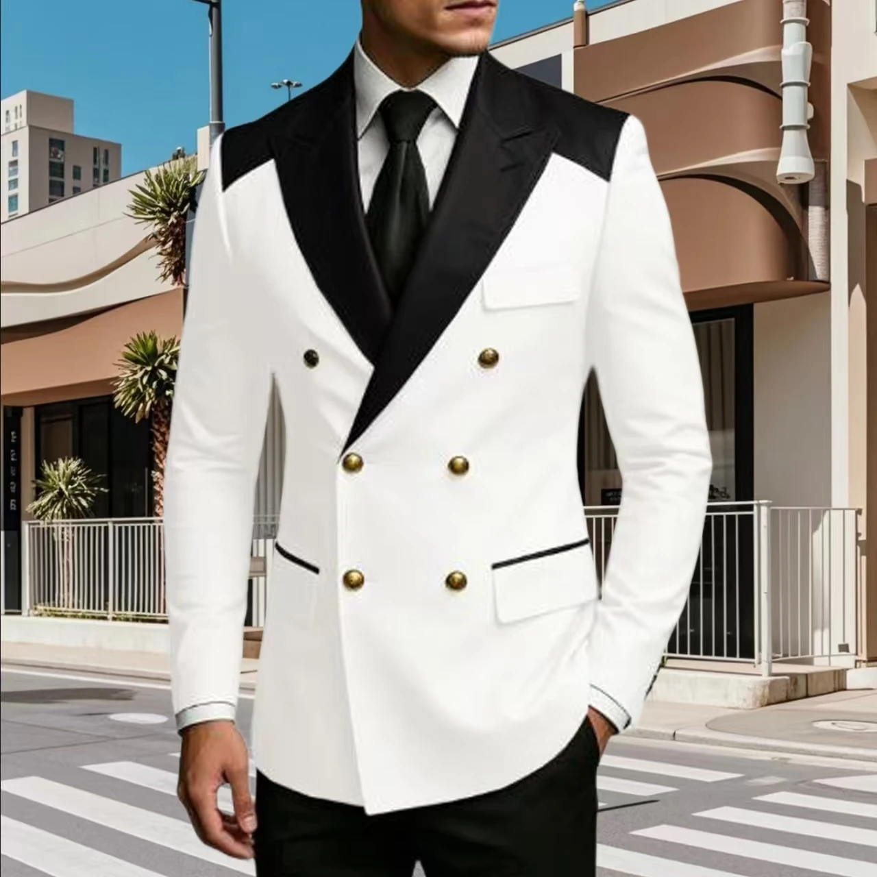 Men's 2-Piece Linen Suit Set Casual Three-Button Blend Blazer And Pants Breathable Stand Collar for Business And Daily Wear Summ