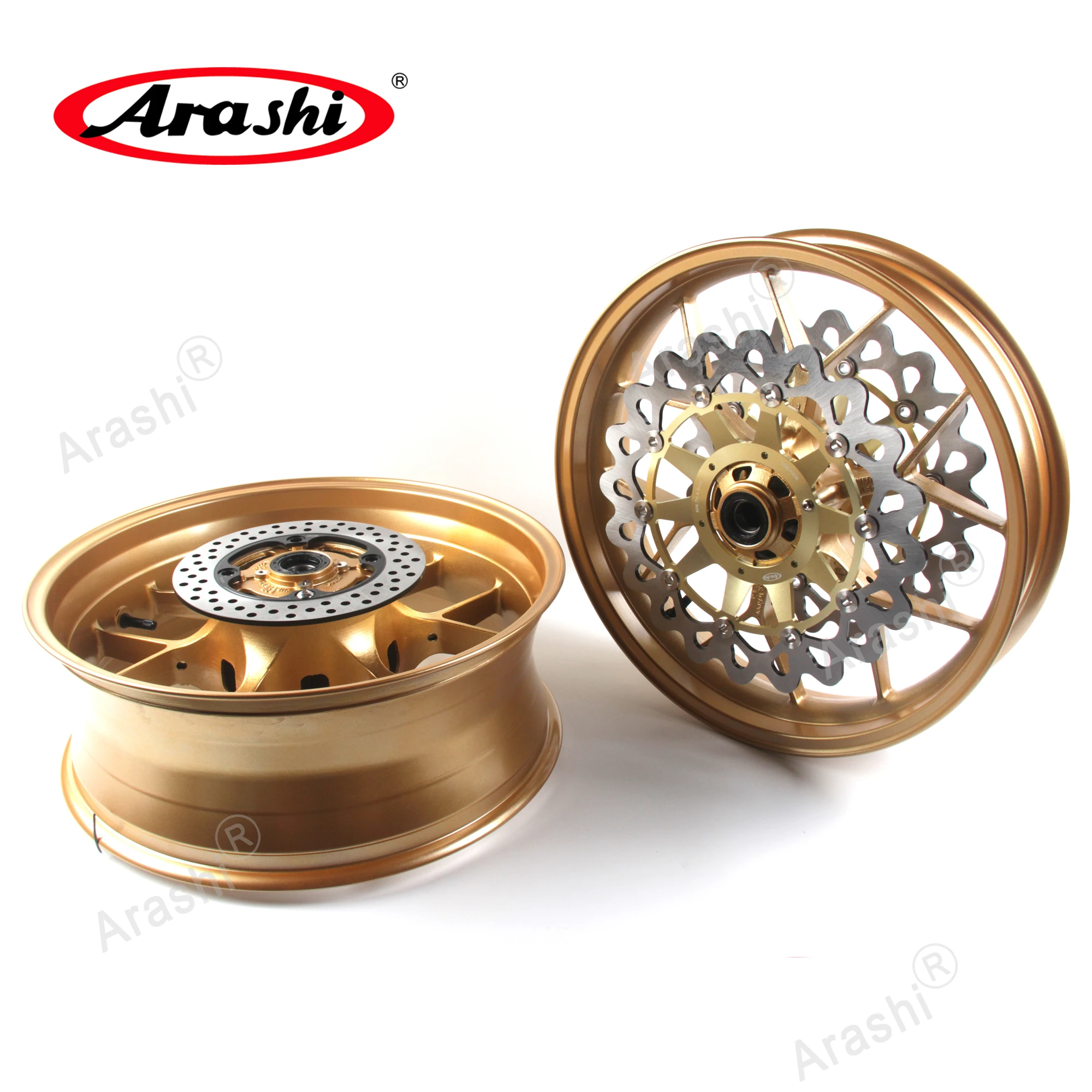 Arashi Front Rear Wheel Rim Whee Hub Brake Disc Rotors Set For HONDA CBR1000RR 2006 - 2016 CBR 1000 2007 2008 2009 2010