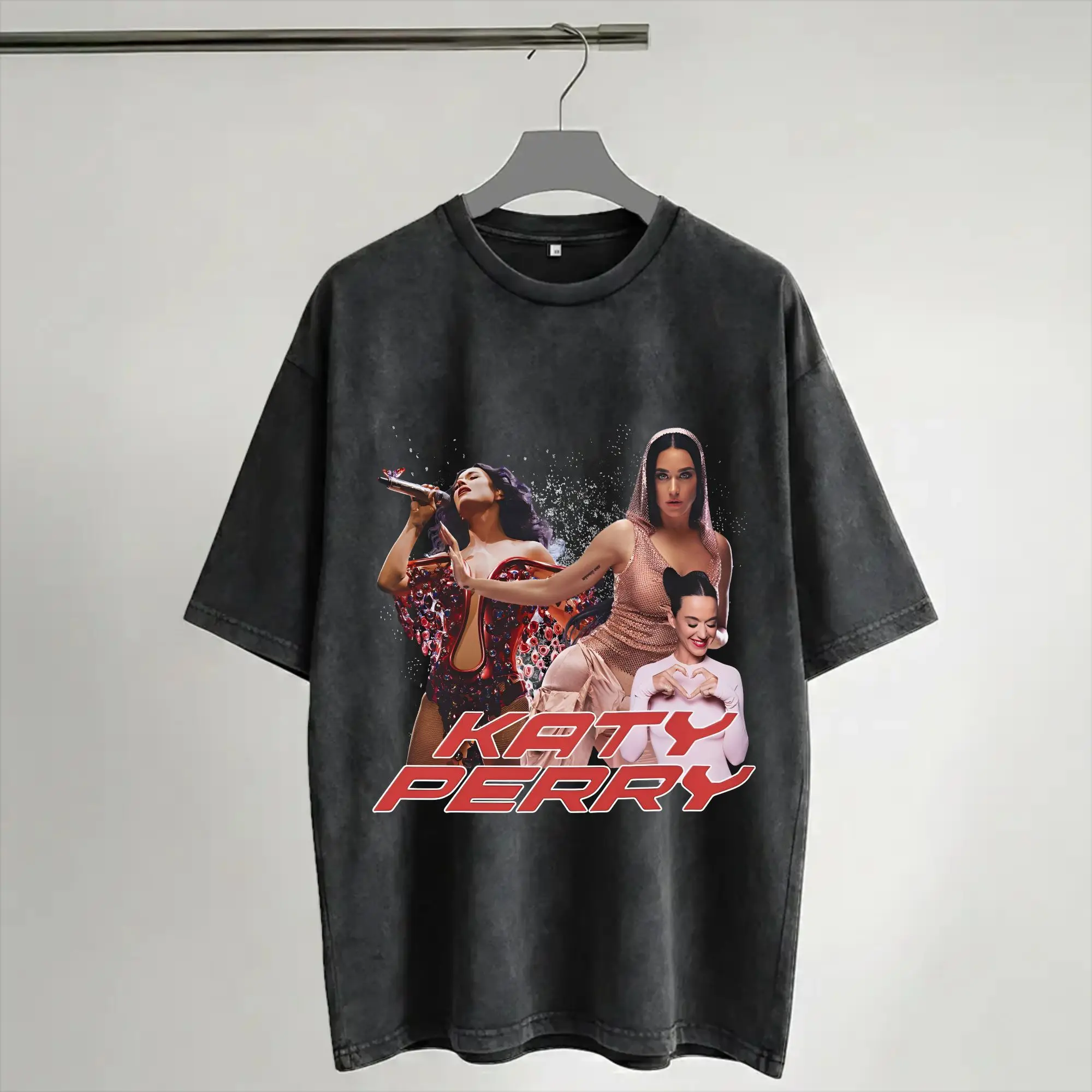 2026 Katys Perrys Tour T Shirt Hip Hop Washed 100% Cotton Harajuku T-Shirt  Fashion for Men Women Streetwear Printed Tee Shirt