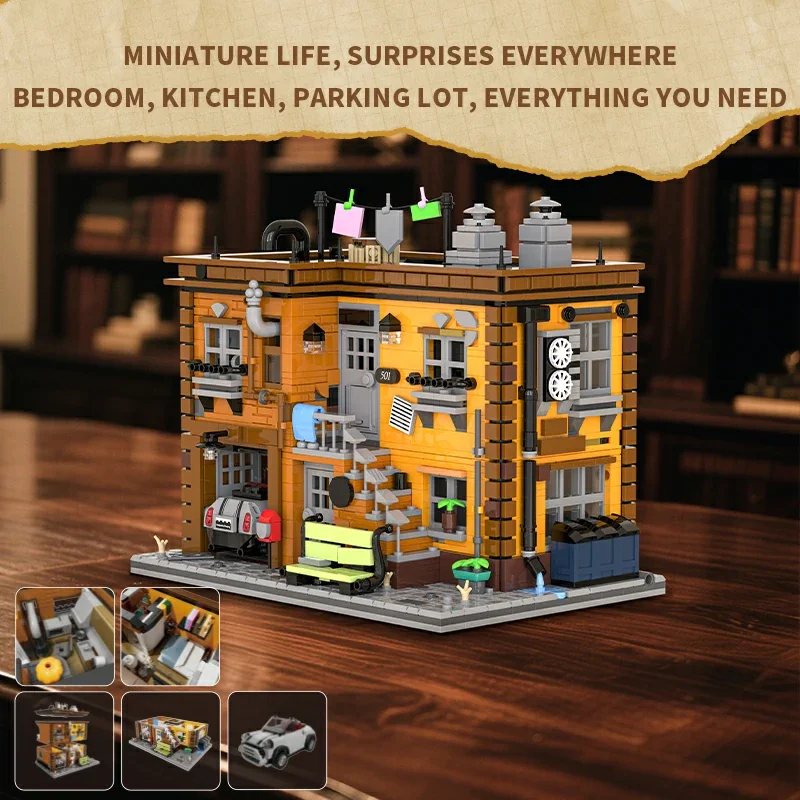 2284PCS MOC Casa a 2 piani di Ashlef Building Block City Street View Architettura Modello modulare Assemblaggio Puzzle in mattoni Giocattolo Regalo per bambini