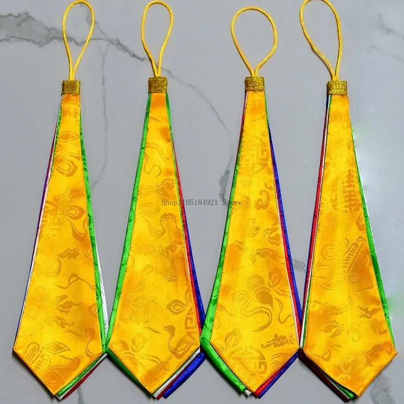 Tibetan Eight Auspicious Symbols Five-Colored Cloth Pendant Pure Handmade Religious Supplies Household Buddhist Hall Decoration