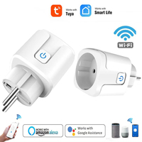 Tuya Smart Wifi Plug 16/20A Remote Control Smart Socket Outlet EU Power Monitor Timer Function Works with Alexa Google Home