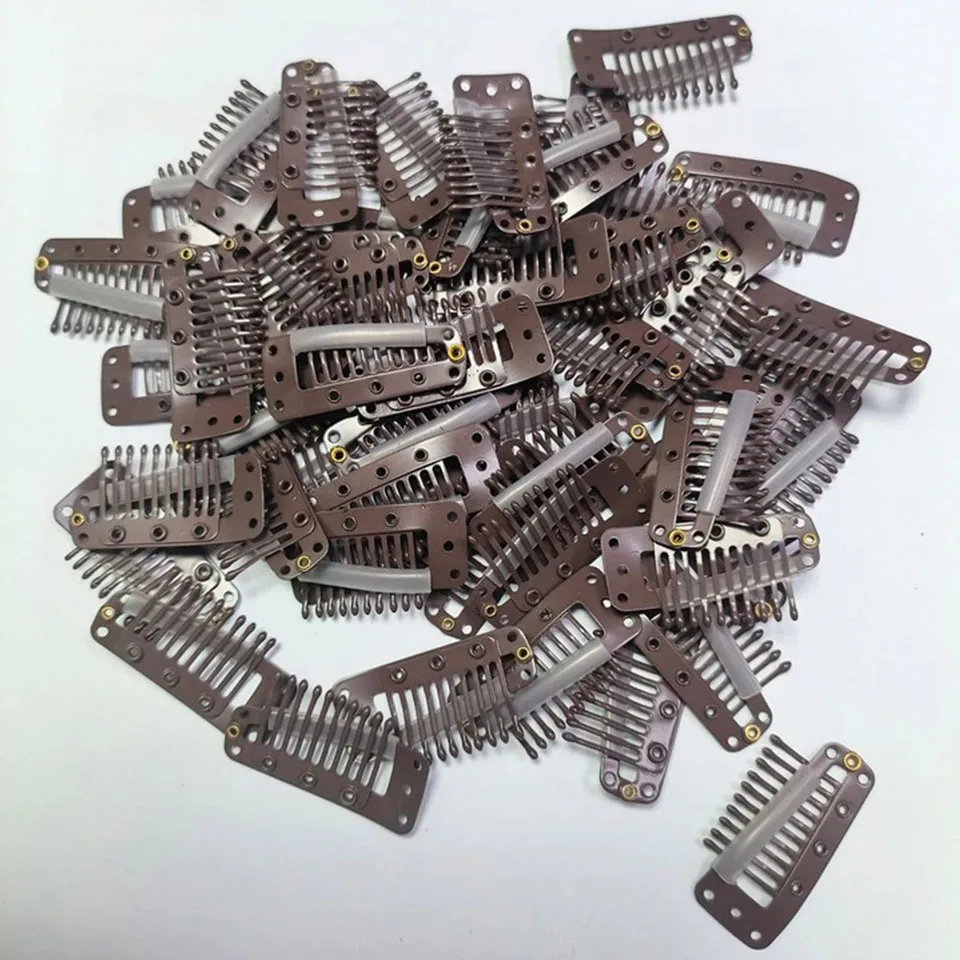 50 шт., 2,3 см-3,2 см, черный, коричневый цвет, зажимы для парика, зажим для наращивания волос, парик, уток, парик, полипропиленовые заколки, большие зажимы, инструменты для укладки