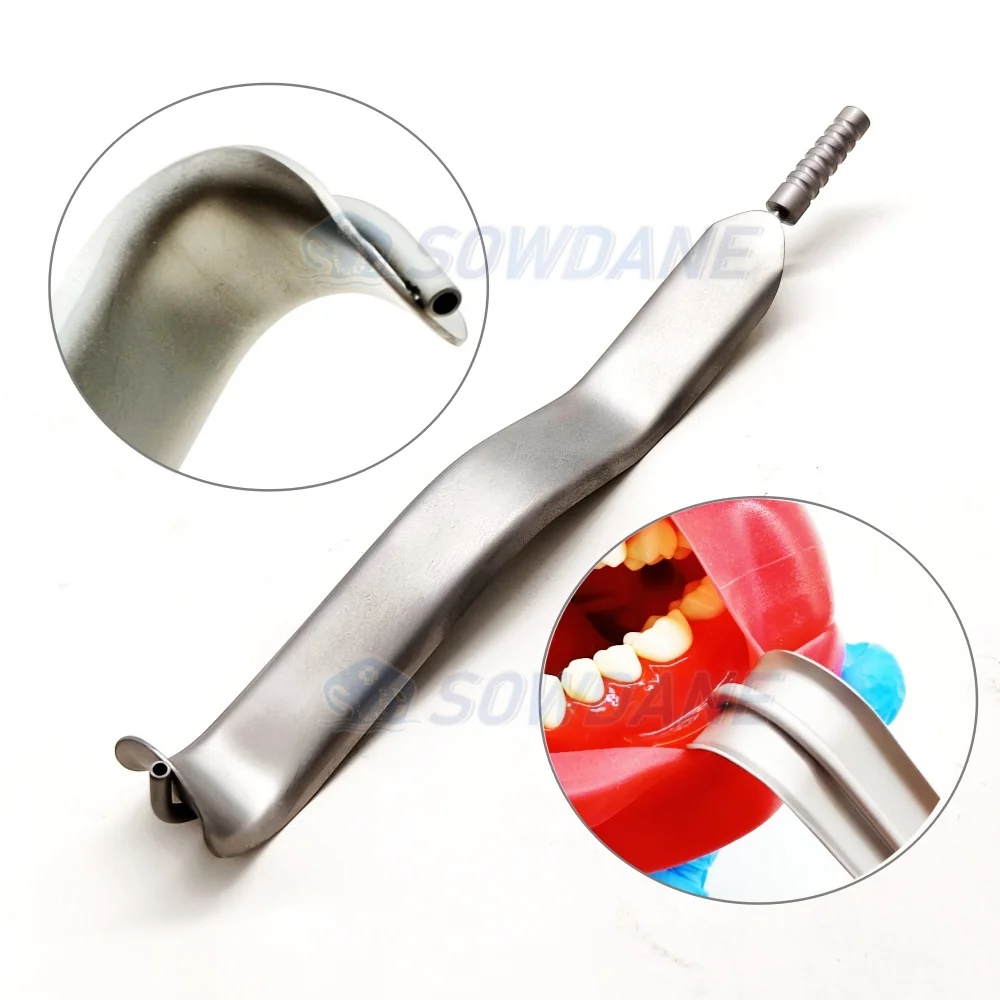 G Lab Retractor with Suction Tools Tube Lip Tongue Depressor Lab Retractors Lip and Cheek Mouth Opener Tool