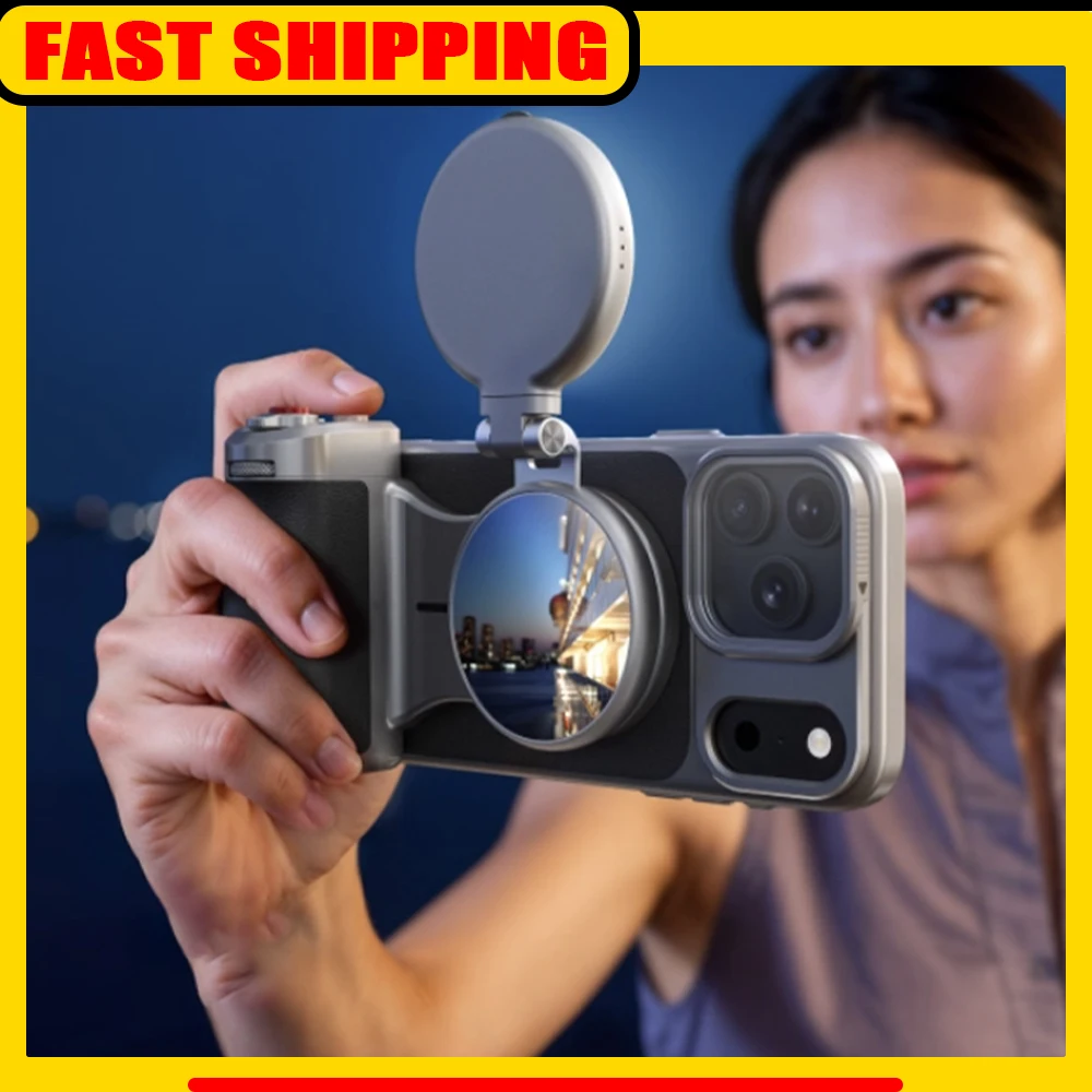 

TELESIN Phone Camera Selfie Grip Bluetooth Remote Control Adapter Grip Handle Holder vlog Selfie Accessories for iPhone17Pro/Max